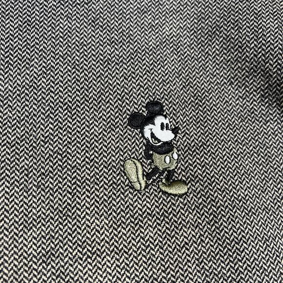 VTG Disneyland Resort Polo Shirt 2XL Tan Black Cotton Houndstooth Mickey Mouse - Picture 2 of 12
